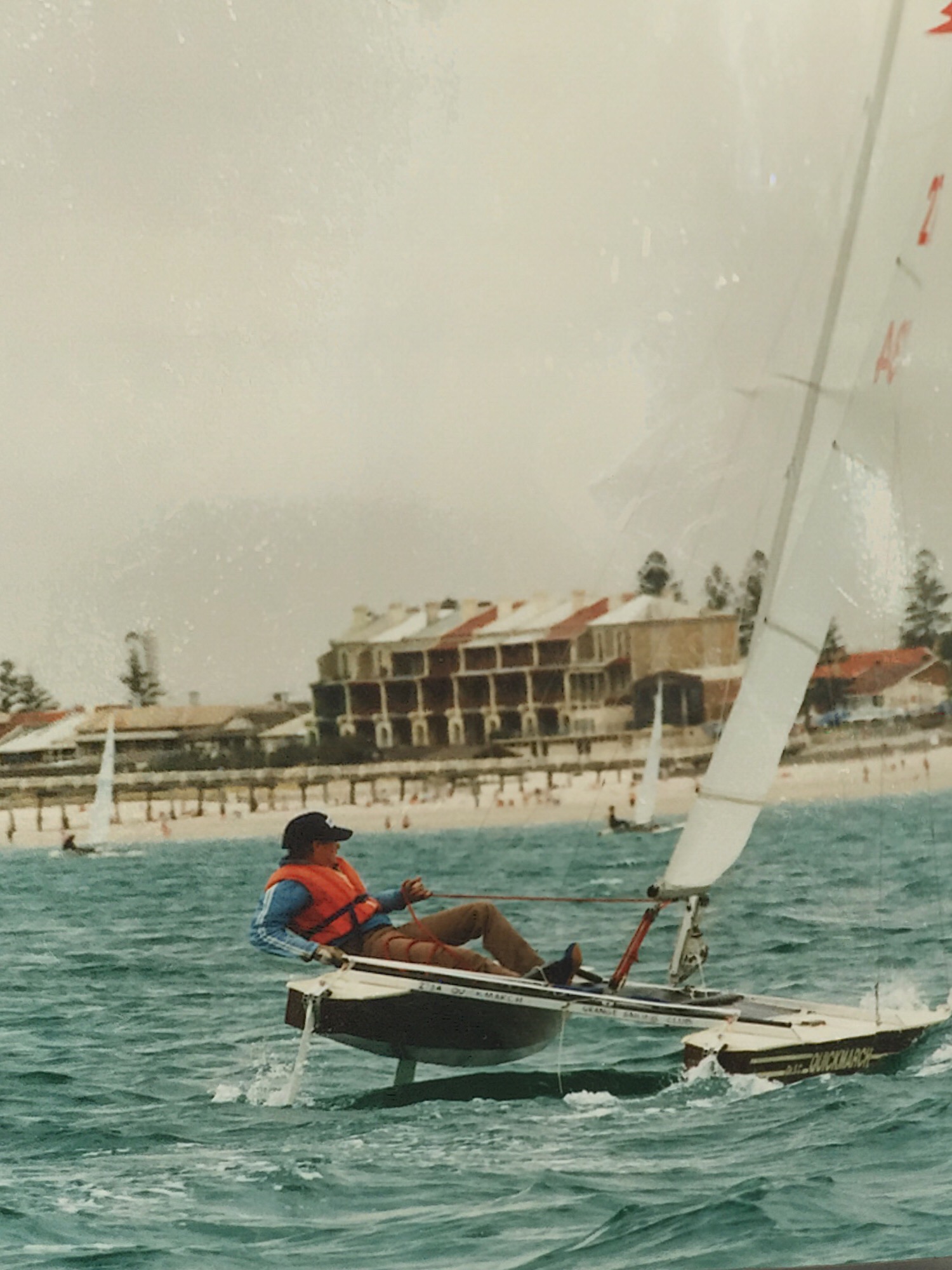 Bob Newmarch sailing a Paper Tiger catamaran